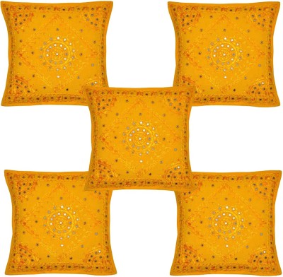 Ekam Art Cotton Cushions Cover(Pack of 5, 40.64 cm*40.64 cm, Yellow)