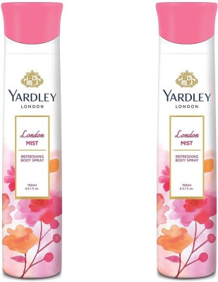 Yardley London London Mist Refreshing Deo , 150ml Body Mist  -  For Women(150 ml, Pack of 2)