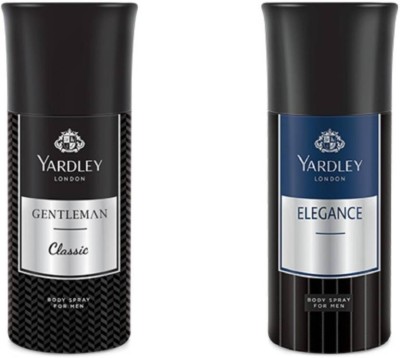 Yardley London Classic gentlemen body spray and elegance for men PACK OF 2 Deodorant Spray  -  For Men(300 ml, Pack of 2)