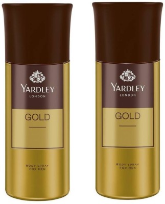 Yardley London gold PACK OF 2 Deodorant Spray  -  For Men(300 ml, Pack of 2)