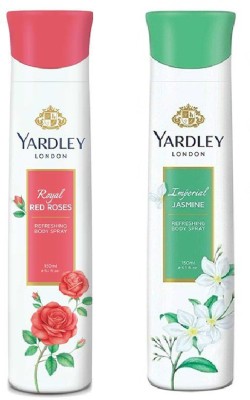 Yardley London ROYAL RED ROSE,IMPERIAL JASMINE Deodorant Spray  -  For Men & Women(300 ml, Pack of 2)