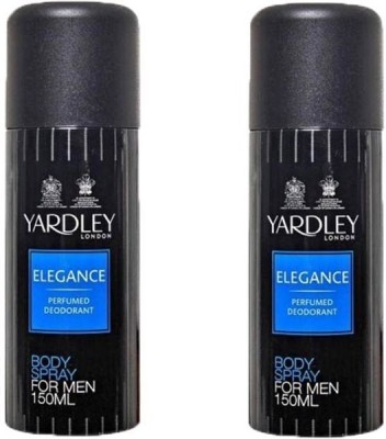 Yardley London Elegance Deodorant Spray  -  For Men(300 ml, Pack of 2)