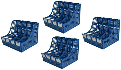 SOCHEP 4 Compartments PLASTIC Document Tray(Multicolor)
