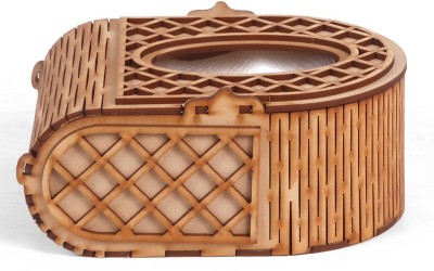 Mensova 1 Compartments Wooden Tissue Box(Brown)