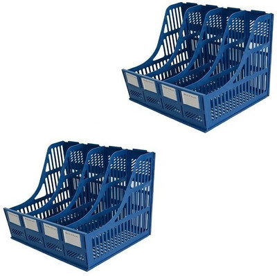 SOCHEP 4 Compartments PLASTIC Document Holder(Blue)