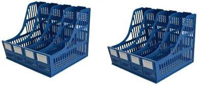DITCAFOS 4 Compartments PLASTIC Document Holder(Blue)
