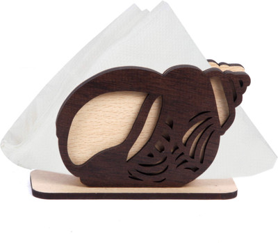 YIXT 1 Compartments Wooden Tissue Box(Brown, Beige)