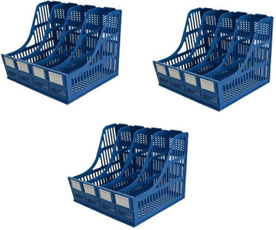 CPEX 4 Compartments PLASTIC Document Tray(Multicolor)