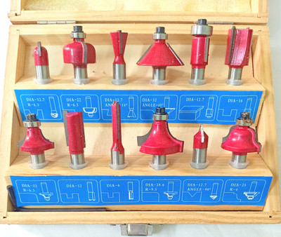 DRONA 12pc Router Trim Bit Vintage 12Pcs 8mm Router Bit Set Shank Rotary Tool Rotary Bit Set
