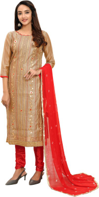 manvaa Chanderi Self Design Salwar Suit Material