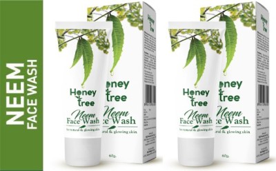 HONEY TREE NEEM Natural ALL SKIN TYPE for Tan removal and Skin brightening [PACK OF 2] Face Wash(120 g)