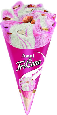 Amul Vanilla, Strawberry Tricone Two in One(120 ml)