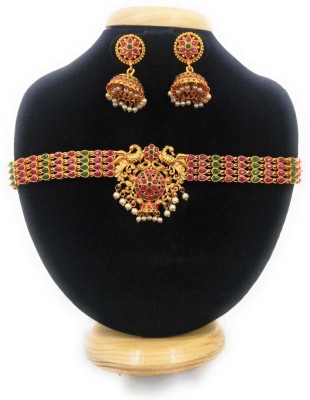 PBM CREATIONS Copper Gold-plated Multicolor Jewellery Set(Pack of 1)