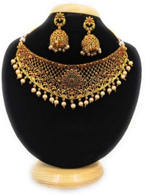 PBM CREATIONS Copper Gold-plated Gold Jewellery Set(Pack of 1)