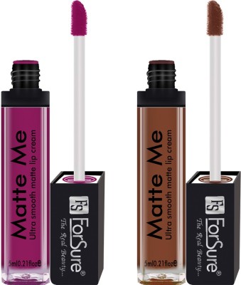 ForSure Matte Me Liquid Lipstick Combo of 2 (Non Transferable)(Magenta, Rust Brown, 10 ml)