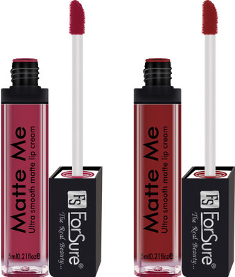 ForSure Matte Me Liquid Lipstick Combo of 2 (Non Transferable)(Matte Red, Royal Maroon, 10 ml)