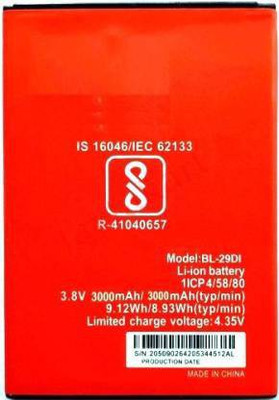 RAPPER Mobile Battery For  Itel Muzik 400 (BL-29DI) 3000mAh Battery