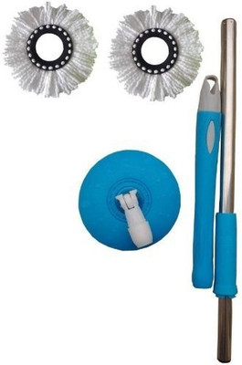 True Shop Magic Mop Stick , Mop Rod 360 Degree Rotating With 2 free Refill String Mop(Blue)