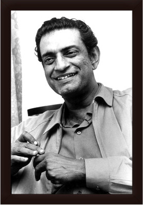 Braj Art Gallery Satyajit Ray Photo frame Digital Reprint 19.5 inch x 13.5 inch Painting(With Frame)