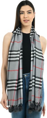 manra Checkered Wool Blend Women Stole