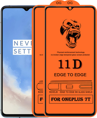 SoftTech Edge To Edge Tempered Glass for Oneplus 7T(Pack of 2)