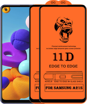 MaxR Edge To Edge Tempered Glass for Samsung Galaxy A21S(Pack of 2)