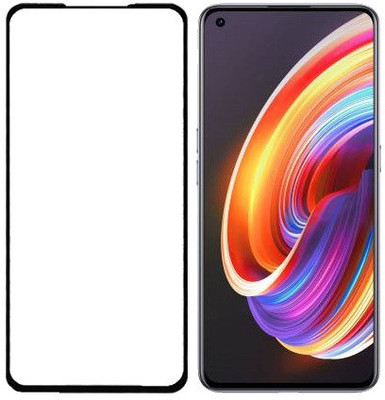 HOBBYTRONICS Edge To Edge Tempered Glass for Realme 8 (4G), Realme 8 Pro(Pack of 1)