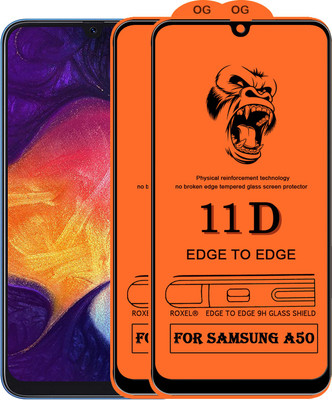 SoftTech Edge To Edge Tempered Glass for Samsung Galaxy A50(Pack of 2)