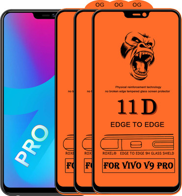 MaxR Edge To Edge Tempered Glass for Vivo V9 Pro(Pack of 3)