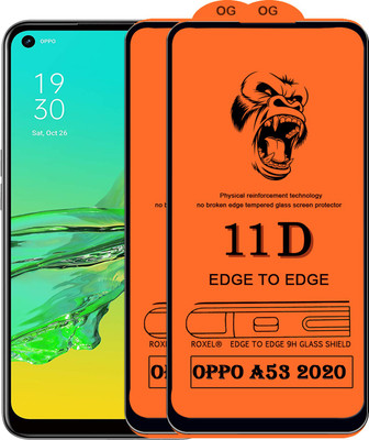 SoftTech Edge To Edge Tempered Glass for Oppo A53(Pack of 2)