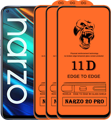 SoftTech Edge To Edge Tempered Glass for Realme Narzo 20 Pro(Pack of 2)
