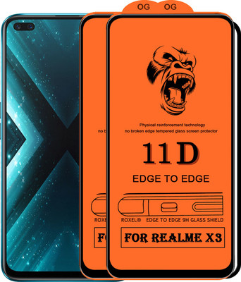 MaxR Edge To Edge Tempered Glass for Realme X3(Pack of 2)
