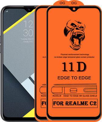 MaxR Edge To Edge Tempered Glass for Realme C2(Pack of 2)