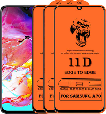 SoftTech Edge To Edge Tempered Glass for Samsung Galaxy A70(Pack of 2)