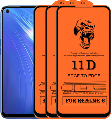 SoftTech Edge To Edge Tempered Glass for Realme 6(Pack of 2)