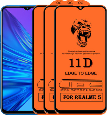 SoftTech Edge To Edge Tempered Glass for Realme 5(Pack of 2)
