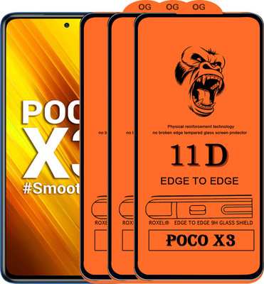 SoftTech Edge To Edge Tempered Glass for Poco X3(Pack of 2)