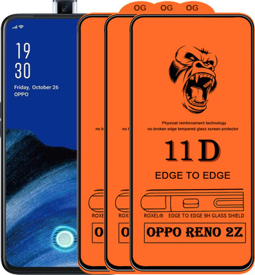 SoftTech Edge To Edge Tempered Glass for OPPO Reno 2z(Pack of 2)