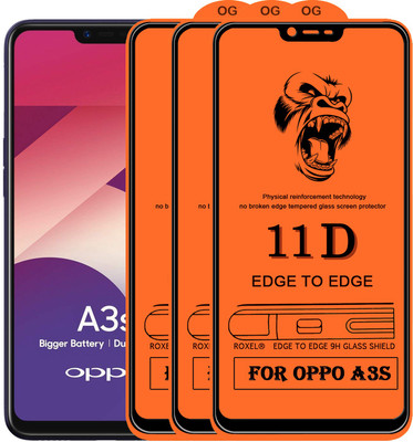 SoftTech Edge To Edge Tempered Glass for Oppo A3s(Pack of 2)