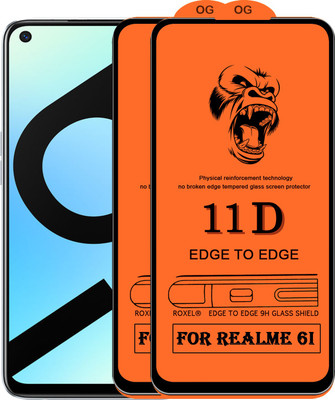 MaxR Edge To Edge Tempered Glass for Realme 6I(Pack of 2)