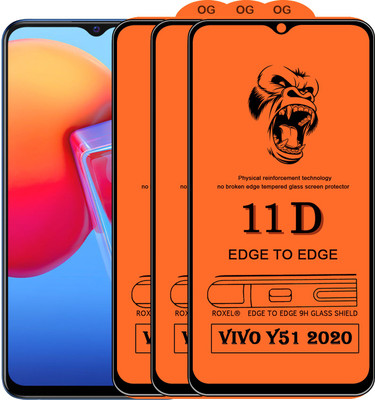 SoftTech Edge To Edge Tempered Glass for Vivo Y51 2020(Pack of 2)
