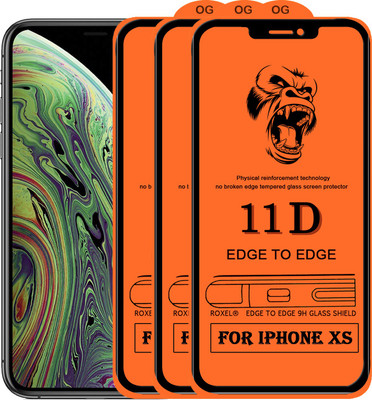 11D Edge To Edge Tempered Glass for Apple iPhone XS(Pack of 2)
