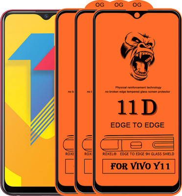 SoftTech Edge To Edge Tempered Glass for Vivo Y11(Pack of 2)