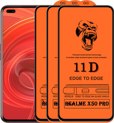 SoftTech Edge To Edge Tempered Glass for Realme X50 Pro(Pack of 2)