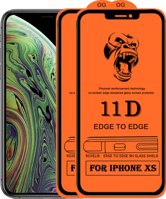 11D Edge To Edge Tempered Glass for Apple iPhone XS(Pack of 2)