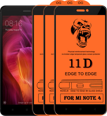 11D Edge To Edge Tempered Glass for Mi Redmi Note 4(Pack of 2)