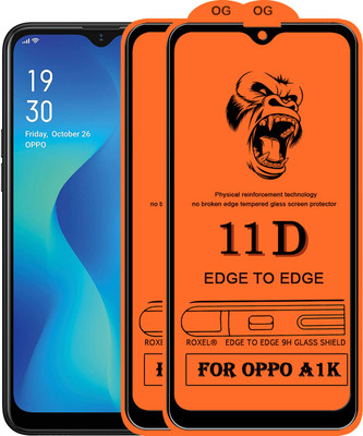11D Edge To Edge Tempered Glass for Oppo A1K(Pack of 2)