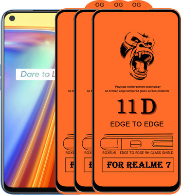 11D Edge To Edge Tempered Glass for Realme 7(Pack of 2)