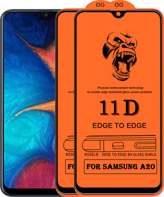 11D Edge To Edge Tempered Glass for Samsung Galaxy A20(Pack of 2)