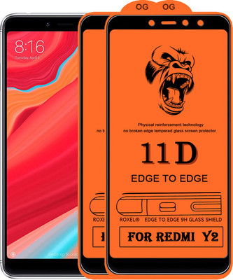 MaxR Edge To Edge Tempered Glass for Mi Redmi Y2(Pack of 2)